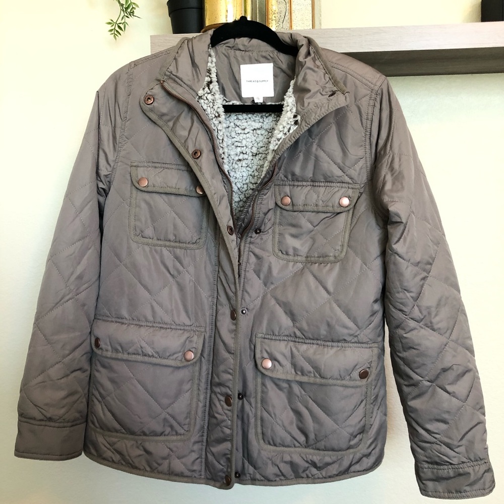Thread &Supply Fleece Lined Quilted Utility Jacket